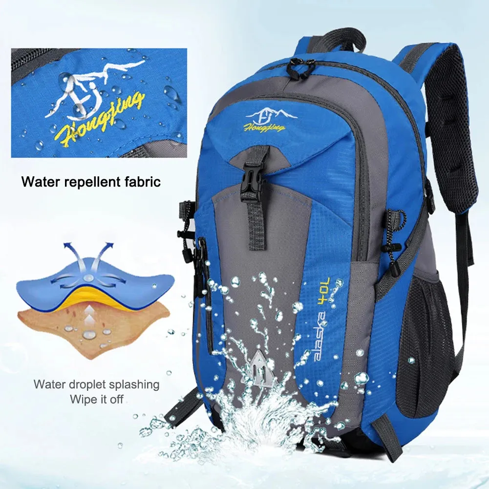 40L Waterproof Nylon Travel Backpack - Camping Hiking Trekking Bag for Outdoor Sports