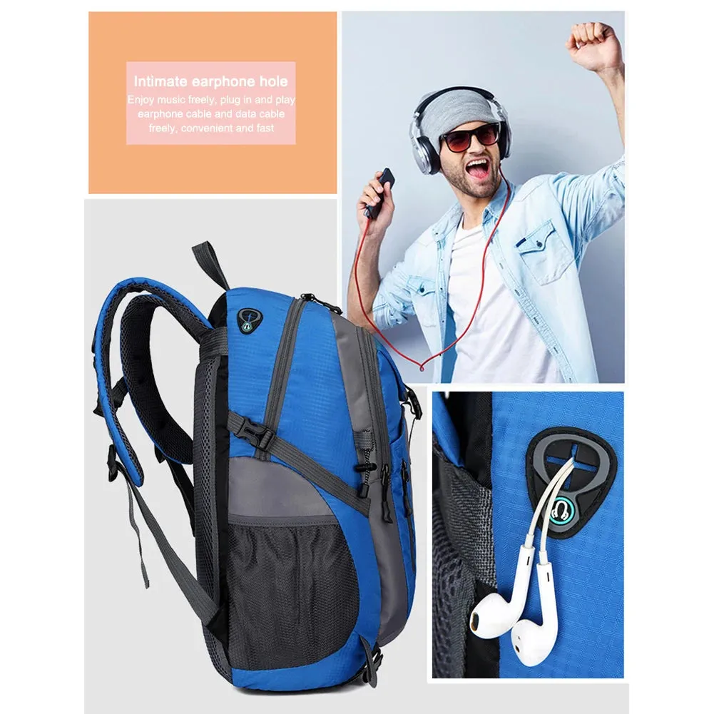 40L Waterproof Nylon Travel Backpack - Camping Hiking Trekking Bag for Outdoor Sports