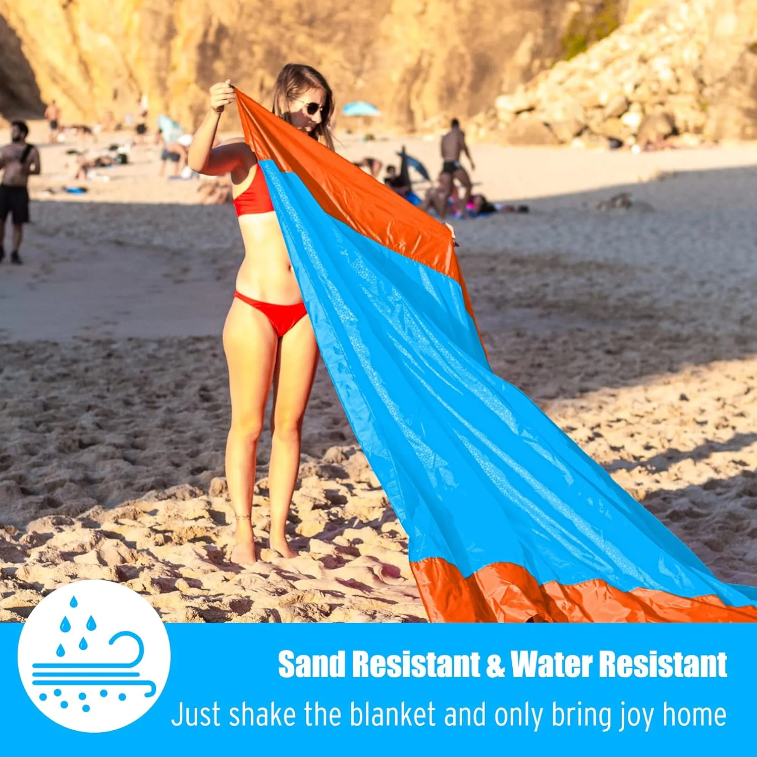 4Monster Beach Blanket Sandfree,Water-Proof Camping Blanket Portable,Oversized Camping and Hiking Mat Lightweight for Picnic,Travel,Beach,Park,Camping