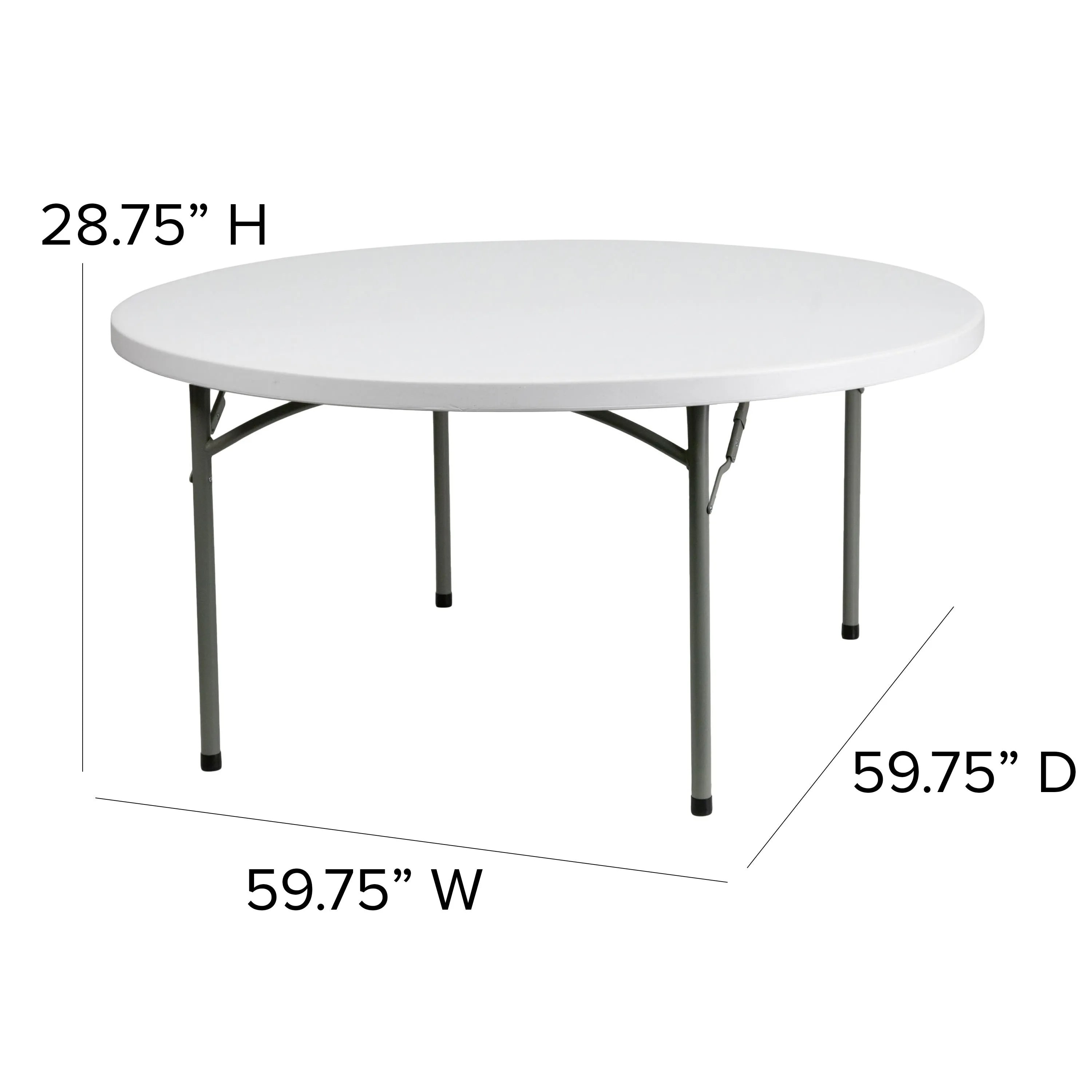 5-Foot Round Plastic Folding Table