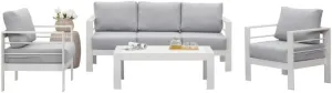 5 Seat Single Triple Small Large White Sectional Sofas Couches Coffee Table Furniture Set for Patio Garden Outdoor