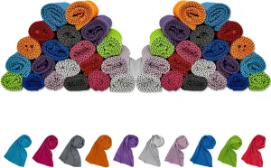 50 Packs Cooling Towels, Microfiber Ice Towel Bulk, Cooling Towels for Neck and Face, Soft Breathable Sweat Towel for Sports, Yoga, Golf, Gym, Travel, Camping, Workout & More Activities