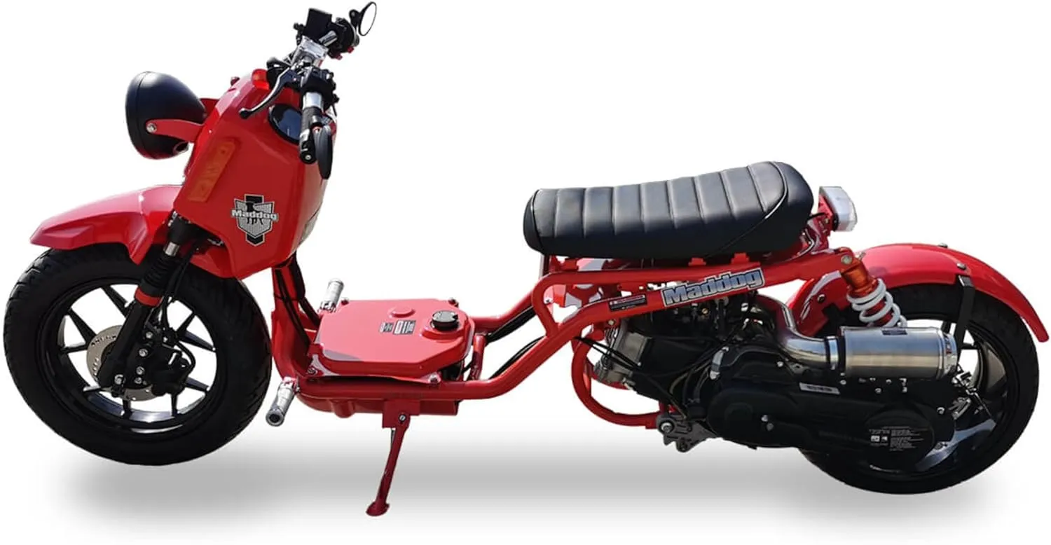 50cc Stretched Scooter Generation 5 Fully Automatic Transmission, PMZ50-22 Stretched Ruckus-Style Moped, Street Legal Gas-Powered Motorcycle for Adults, Halo LED, GY6 Digital Speedometer