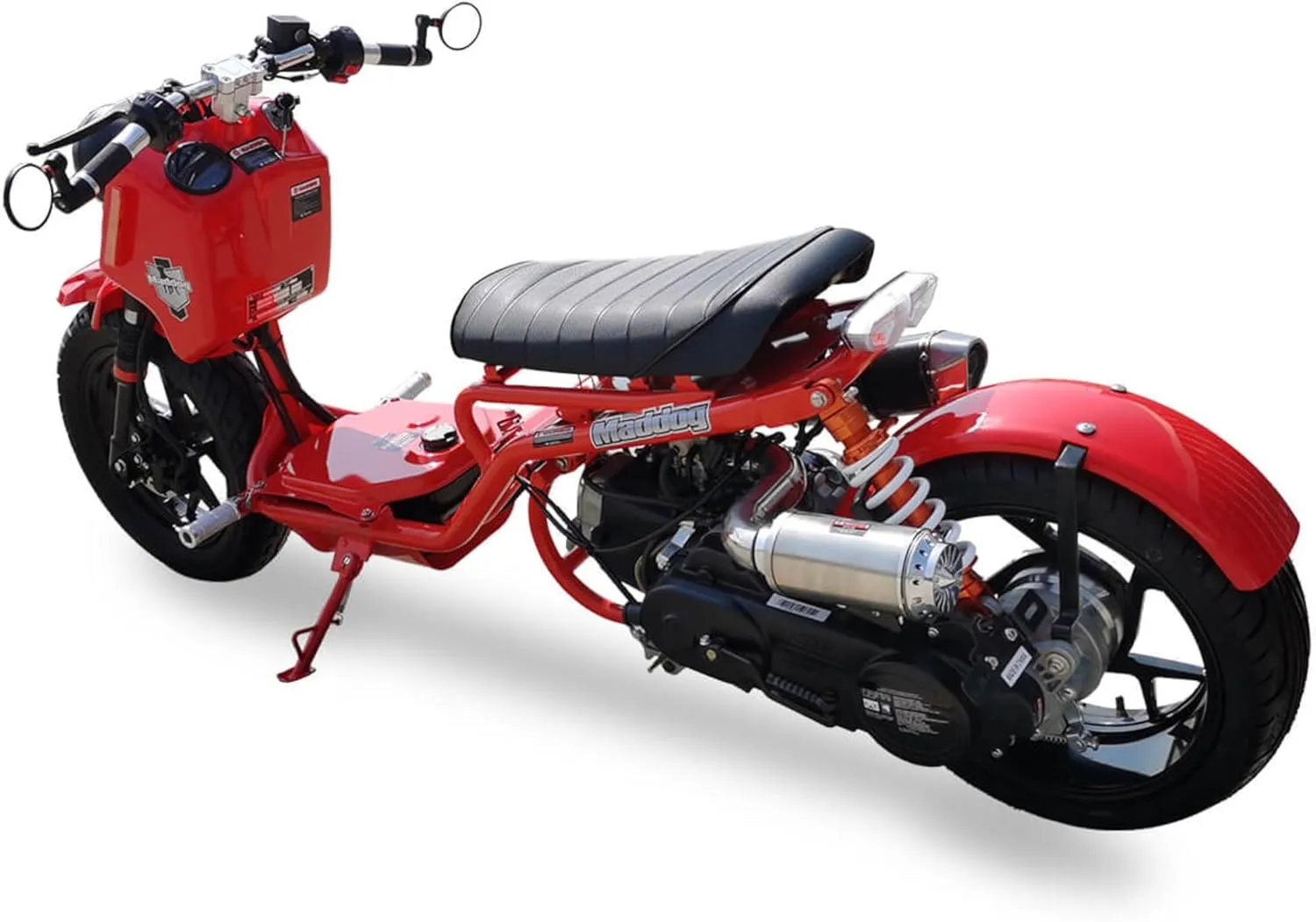 50cc Stretched Scooter Generation 5 Fully Automatic Transmission, PMZ50-22 Stretched Ruckus-Style Moped, Street Legal Gas-Powered Motorcycle for Adults, Halo LED, GY6 Digital Speedometer