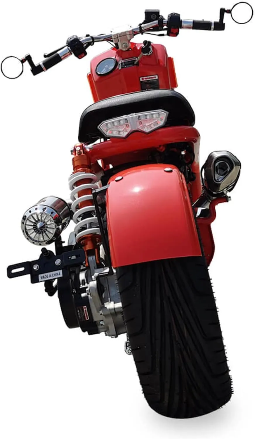 50cc Stretched Scooter Generation 5 Fully Automatic Transmission, PMZ50-22 Stretched Ruckus-Style Moped, Street Legal Gas-Powered Motorcycle for Adults, Halo LED, GY6 Digital Speedometer