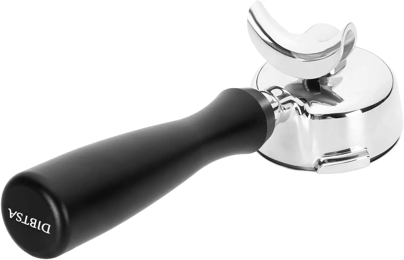 58mm Portafilter 2 Ears Double Spout Compatible with Nuova Simonelli, Included 304 Stainless Steel Filter Basket and Puck Screen, Anodized Aluminum Handle, Black