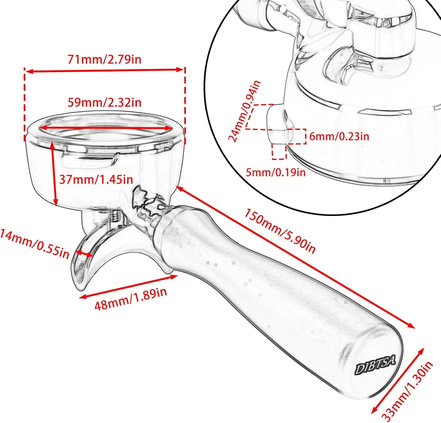 58mm Portafilter 2 Ears Double Spout Compatible with Nuova Simonelli, Included 304 Stainless Steel Filter Basket and Puck Screen, Anodized Aluminum Handle, Black