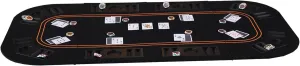 63" Folding Casino Game Poker Blackjack Fold Up Table Top Black Felt Carrying Bag