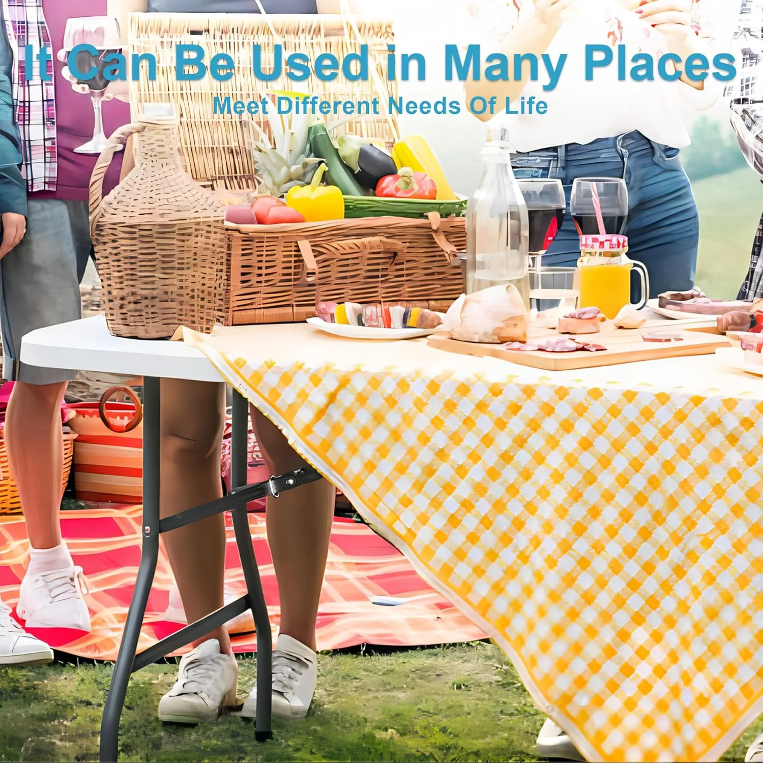6FT Folding Tables Heavy Duty Folding Table, Multi-Functional Fold up Table for Outdoor Camping Picnic Parties, Indoor Events White Training Table with 330lbs Static Weight Capacity