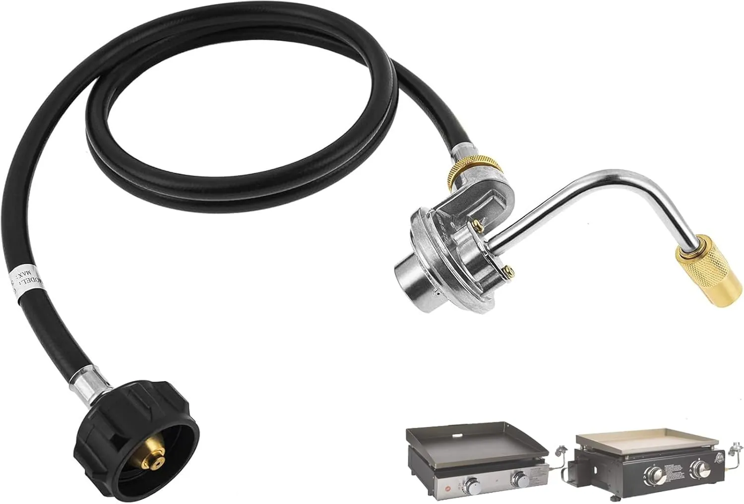 6FT Propane Adapter Hose, 1lb to 20lb Converter w/Gas Regulator Replacement Parts for Blackstone 17", 22" Tabletop Griddle Conversion Kit,Pit Boss PB336GS 2 Burner Tabletop Gas Griddle &Dash Griddles