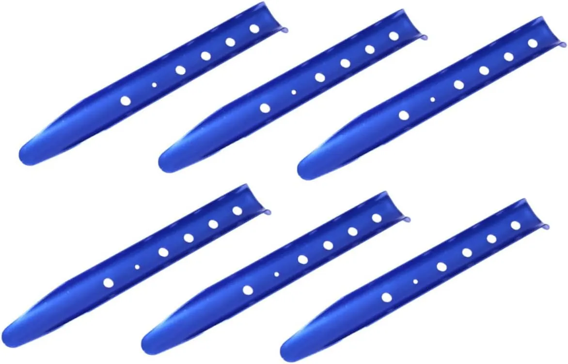 6pcs -Shaped Aluminum Tent Stakes Heavy-Duty Pegs for Snow and Beach Camping -Aging Material for Lawn and Garden Use