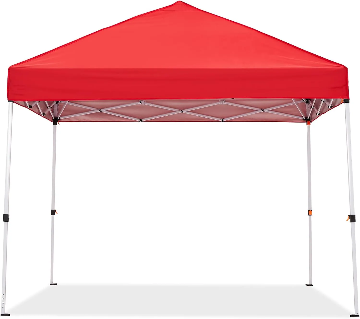 8x8 Pop Up Canopy with Ten, Beach Tent with One Push Setup, Waterproof Outdoor Beach Canopy, Pop-Up Sun Shelter Canopy with Wheeled Bag for Parties, Beach, Outdoor, Red