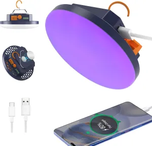 96 LED 395nm UV / 6500K Flashlight Camping Blacklight , 10000mAh Rechargeable, 3000 Lumens, Glow Lights for Party , Bedroom, Stage Lighting, Fluorescent Poster , Dog/Cat Urine , Bed Bug (UV)