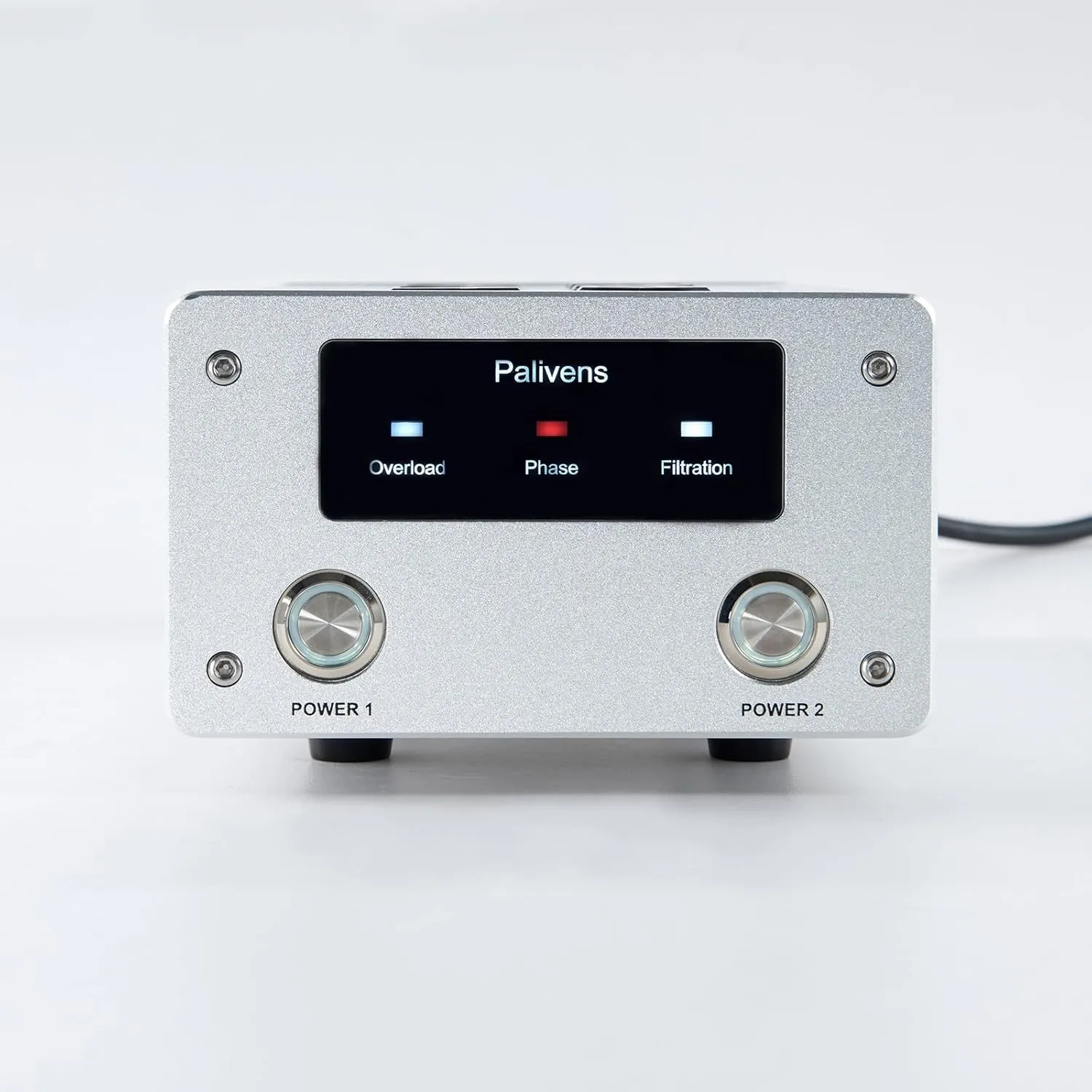 AC Power Filter Power Conditioner with LED Screen Display, Power Purifier 8 Outlet Metal Surge Protector, Sound Filter/Noise Reducer for HiFi Audio CD DVD Player, Silver
