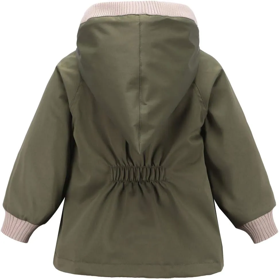 ACESTAR Boys Girls Waterproof Hooded Rain Jacket Kids Cotton Lined Rain Coat Toddler Windbreaker Spring Fall Raincoat