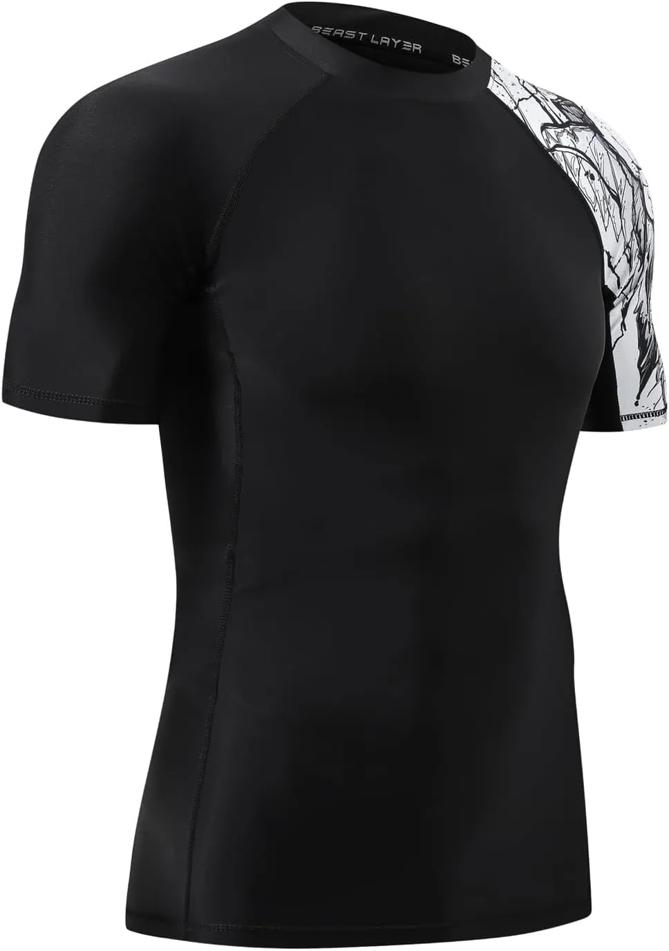 ADOREISM Men's Rash Guard Short Sleeve Quick-Dry UPF 50  Sun Protection Compression Swim Shirts for Men