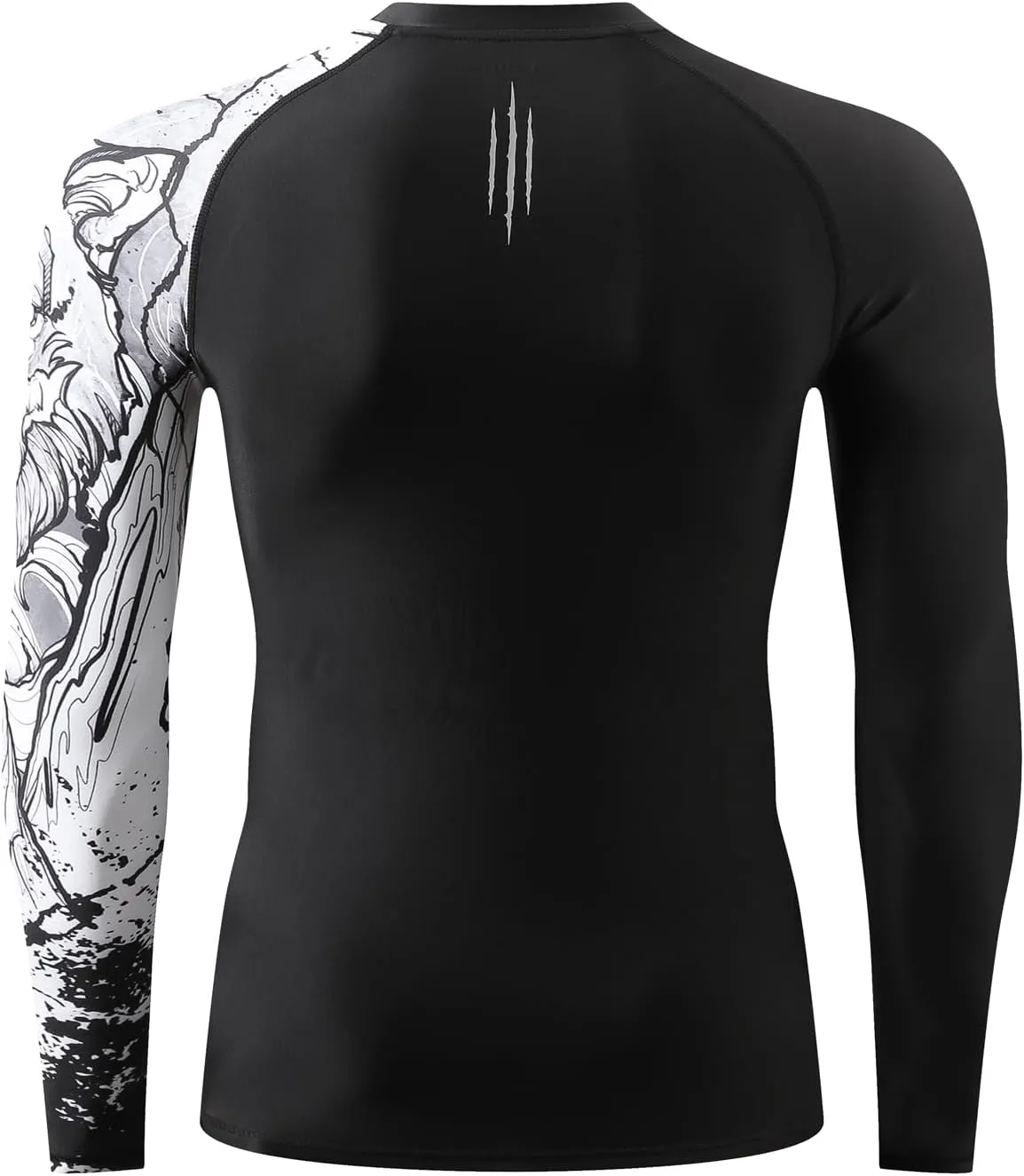 ADOREISM Quick-Dry Men's Long Sleeve Rash Guard UPF 50  Compression Swim Shirt