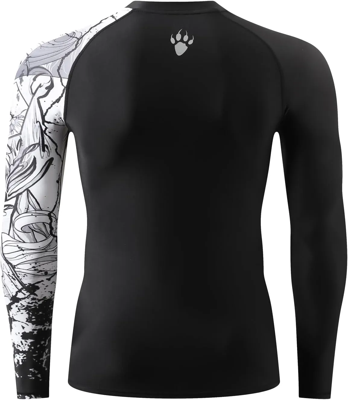 ADOREISM Quick-Dry Men's Long Sleeve Rash Guard UPF 50  Compression Swim Shirt
