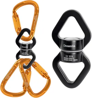 Aerial Silks Hardware Kit 30 KN Swing Swivel Aerial Yoga Hammock Rigging Aluminum Swivel Aerial Hoop Lyra Rotational Device Hanging Accessory