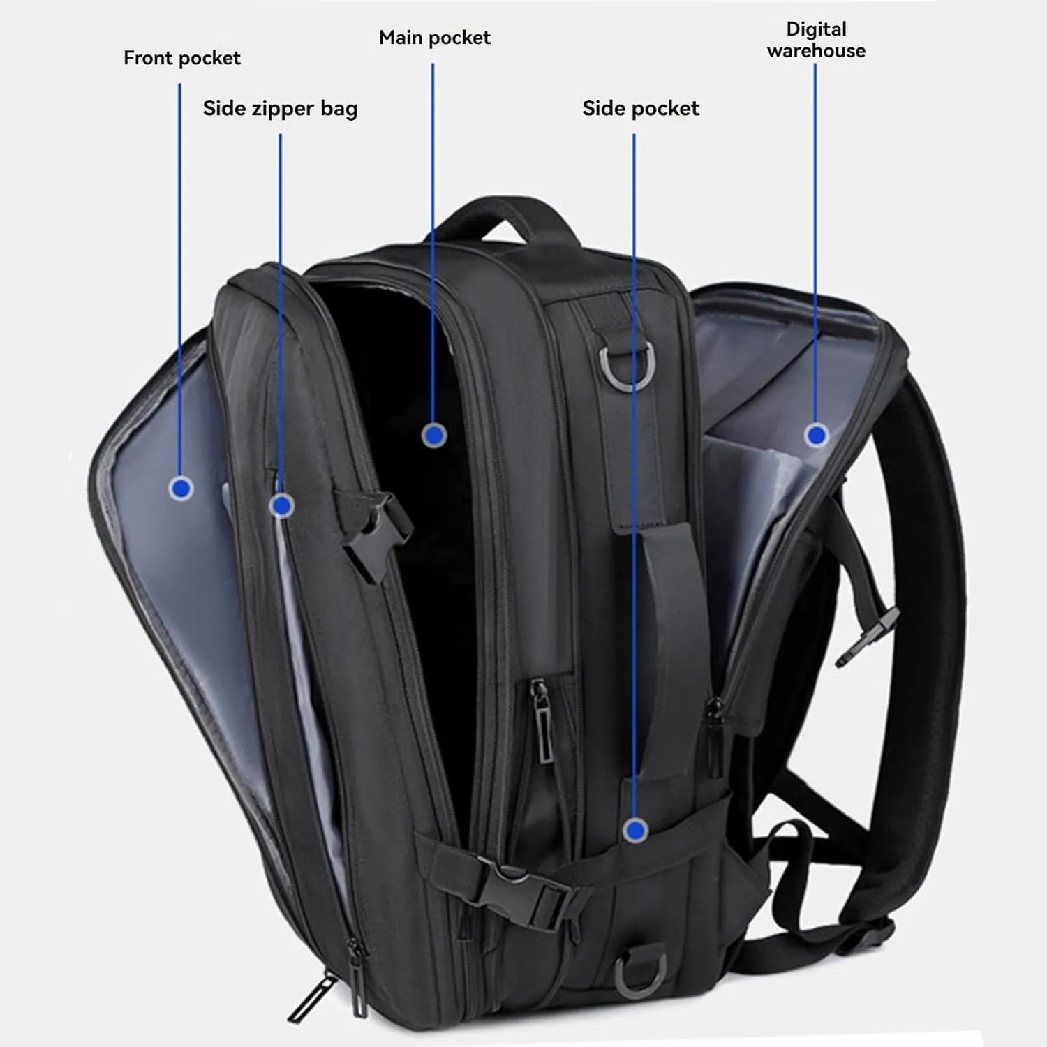 Airback Backpack, Expandable Backpack with Vacuum Compression, Travel Backpack with Vacuum Compression (Type-B)