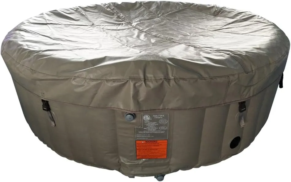 ALEKO Inflatable Hot Tub Spa | Personal High Powered Jetted Bubble | 265 Gallon | Brown and White | HTIR6BRW