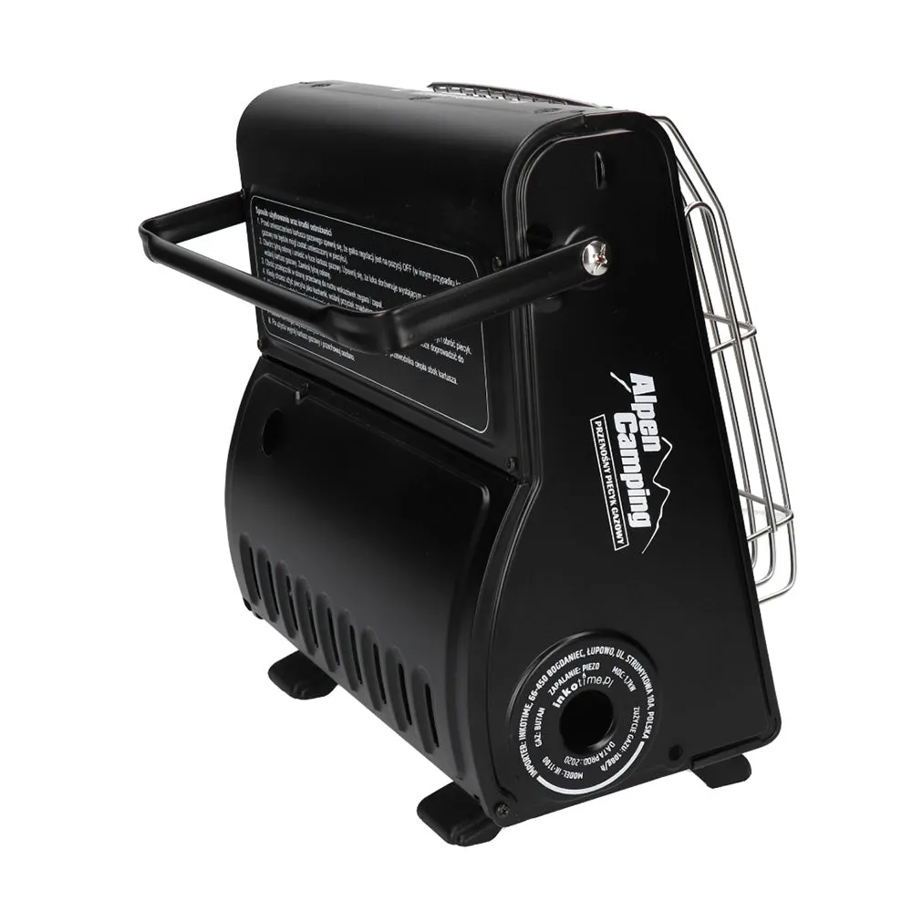 Alpen Camping Portable Gas Stove, 2-in-1 Stove/oven, Gas Consumption 108g/h, Piezo Ignition, IK1100   4 Cartridges