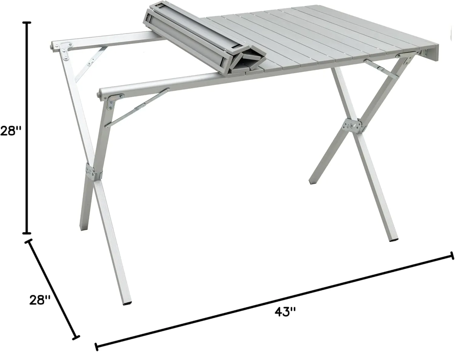 ALPS Mountaineering Folding Camping Table with Smooth Easy-to-Clean Roll Top and Sturdy and Lightweight Aluminum X Frame, Shoulder Carry Bag, 3 Sizes
