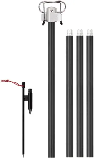 Aluminum Camping Lamp Stand Outdoor Lamp Rod Post Hanging Tent Light Holder Rack Light Hook Stand for Camping Traveling