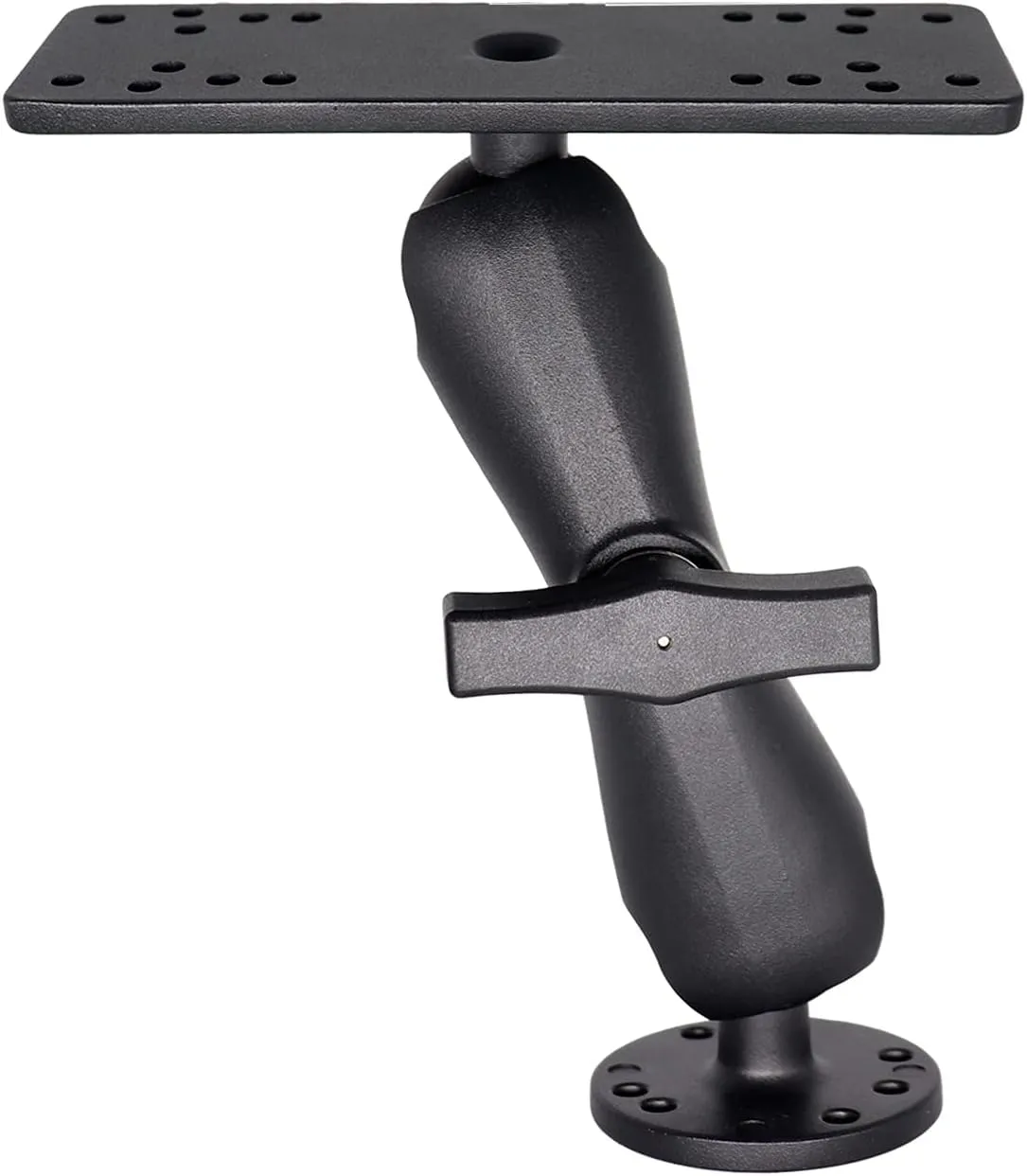 Aluminum Fish Finder Mount with 1.5" / C Size Ball, Medium Arm Marine Electronic/Depth Finder Mount for Boat, High Salt Water Resistant, Compatible with Garmin, Lowrance and More