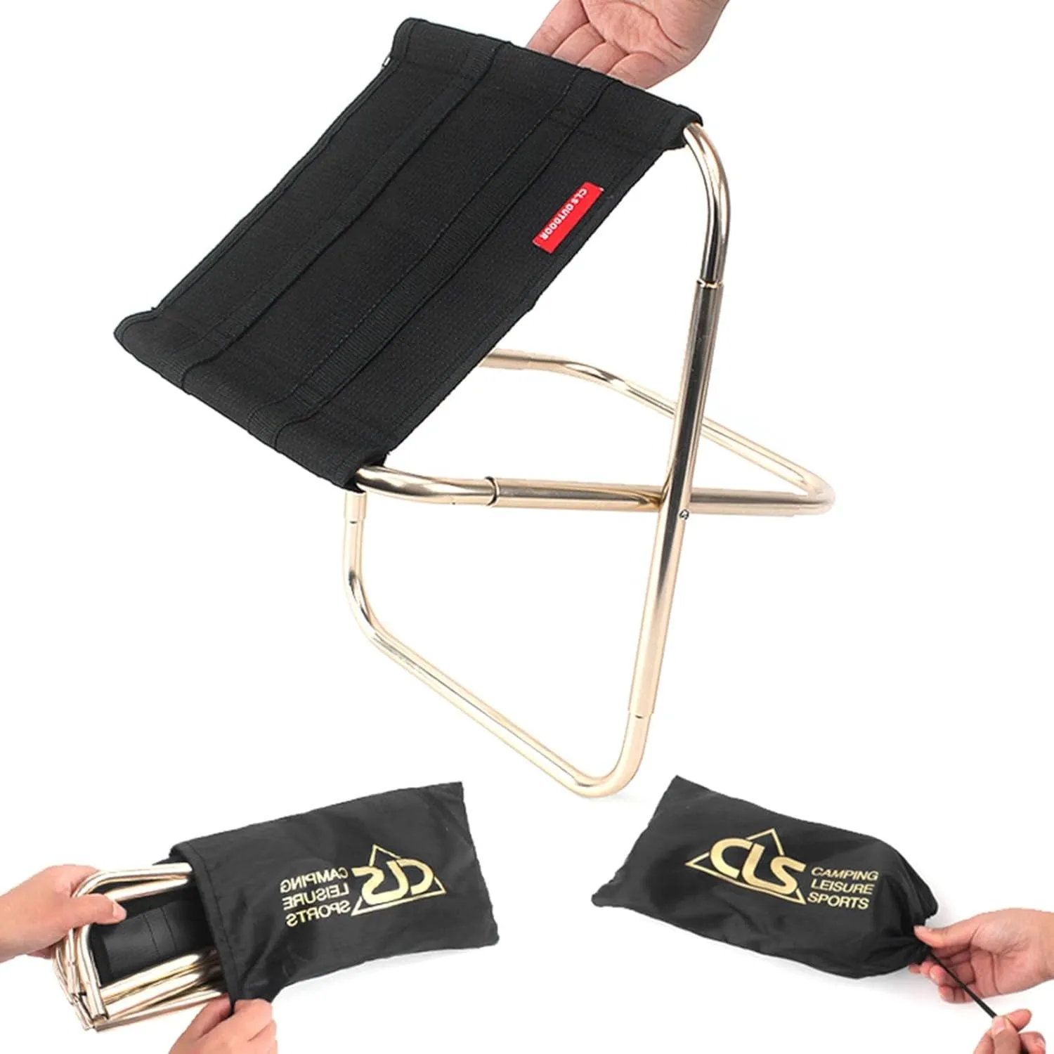 Aluminum Folding Stool - Lightweight Folding Stool, Portable Aluminum Stool, Folding Camping Stool, Compact Aluminum Stool | Aluminum Foldable Stool with Carry Bag, Foldable Folding Stool for Beach