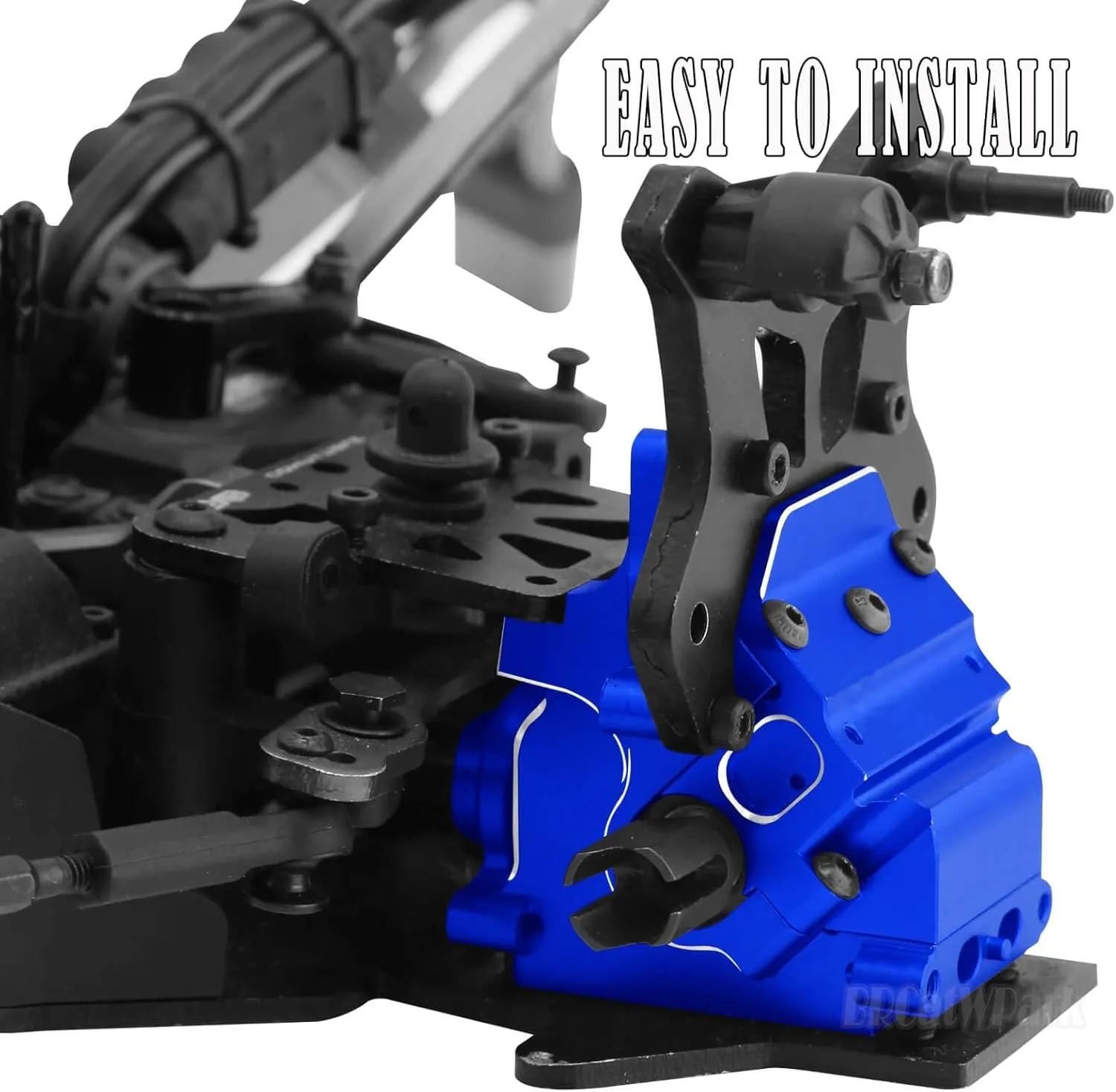 Aluminum RC Gearbox & 43T Differential w/13T Main Gear Upgrades Part for 1/7 Fireteam Felony Infraction Mojave 6s BLX Limitless,1/8 Kraton Notorious Outcast Typhon 6s BLX,Navy Blue