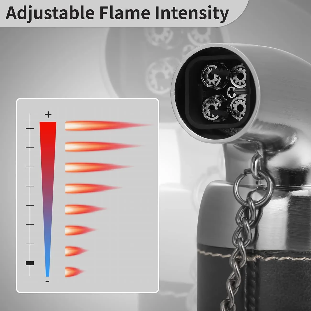 Ambrogio.L Quad Torch Lighter Tabletop Refillable Butane Gas Red Flame Cigar Tobacco Lighter with Cigar Punch,Black