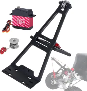 AMK 1/10 Scale RC Truck and Tow Build Kit Updates, Winch Double Stent Rescue Truck Tow Crane Arm Wrecker Kit for 1/10 RC Crawler and Trailer SCX10 TRX4 Capra LCG Chassis DIY Build Updates (Black)