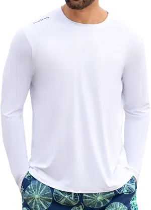Angel season Men's Rash Guard Shirts UPF 50  Long Sleeve Swim Shirts Quick Dry UV Sun Protection Lightweight