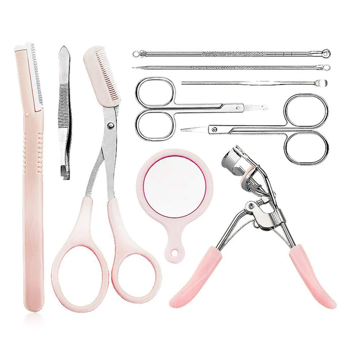 AnHua 10-in-1 eyebrow trimming tool eyebrow trimming eyebrow card curling eyelash curler shaving Eyebrow Tool makeup set