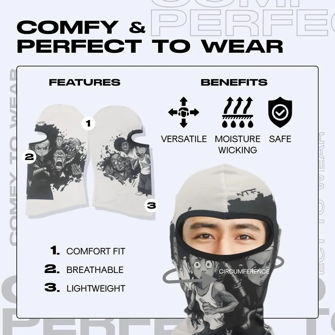 Anime Ski Mask with Design - Balaclava Summer Skii and Winter Masks for Men Women, Face Cover Windproof UV Protection