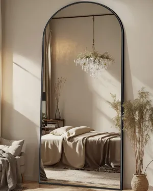 Antok Full Length Mirror, 71"x28" Floor Mirror, Oversized Floor Standing Mirror Freestanding Full Body Mirrors with Stand for Bedroom, Hanging Mounted Mirrors for Living Room Cloakroom, Black