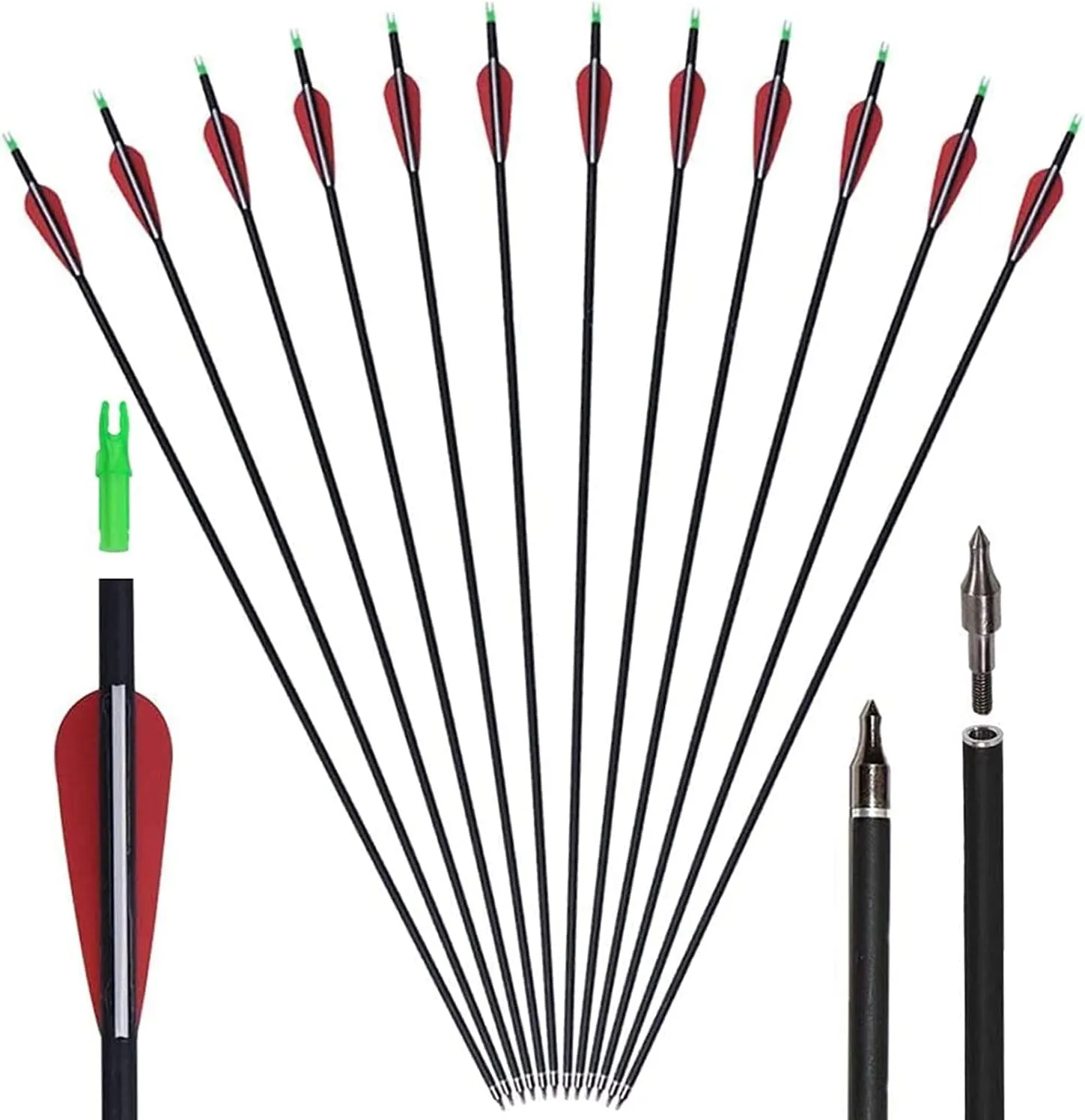 Archery 60" Takedown Hunting Recurve Bow and Arrows Set for Adults & Youth Longbow Kit Competition Survival Targeting Shooting Right HandLaminated Wooden Riser 30lb-60LB