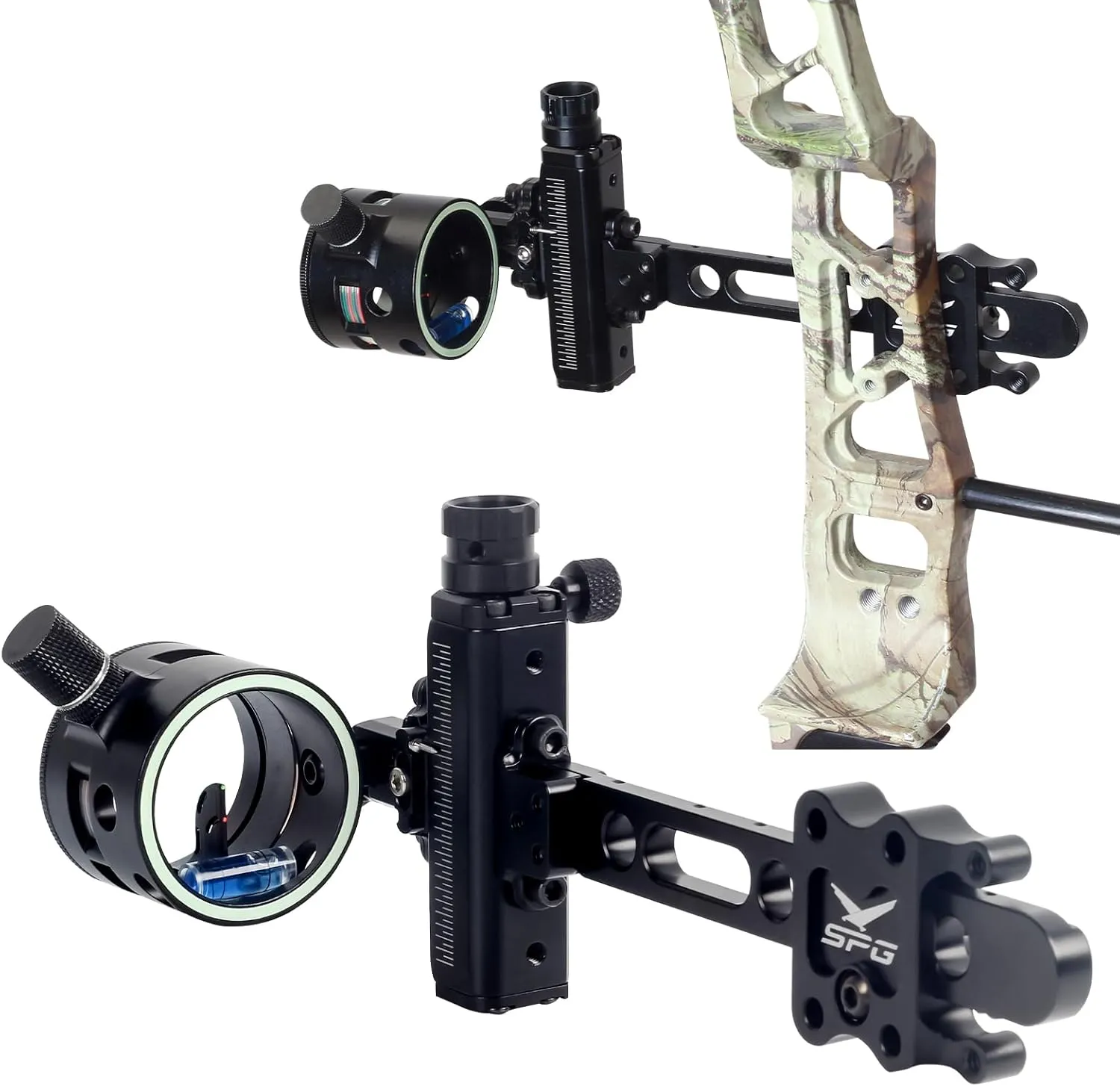 Archery Compound Bow Sights - 1 pin or 5 pins Bow Sight Right Hand No Tools for Quick Adjustment for Outdoor Hunting