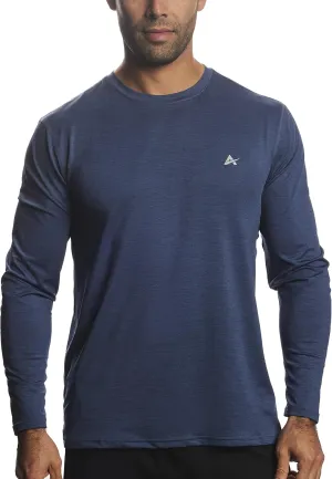 Arctic Cool Men's Crew Neck Instant Cooling Moisture Wicking Performance UPF 50  Long Sleeve Sun Protection Shirt