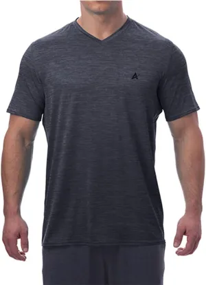 Arctic Cool Men’s V-Neck Instant Cooling Moisture Wicking Performance UPF 50  Short Sleeve Workout Shirt
