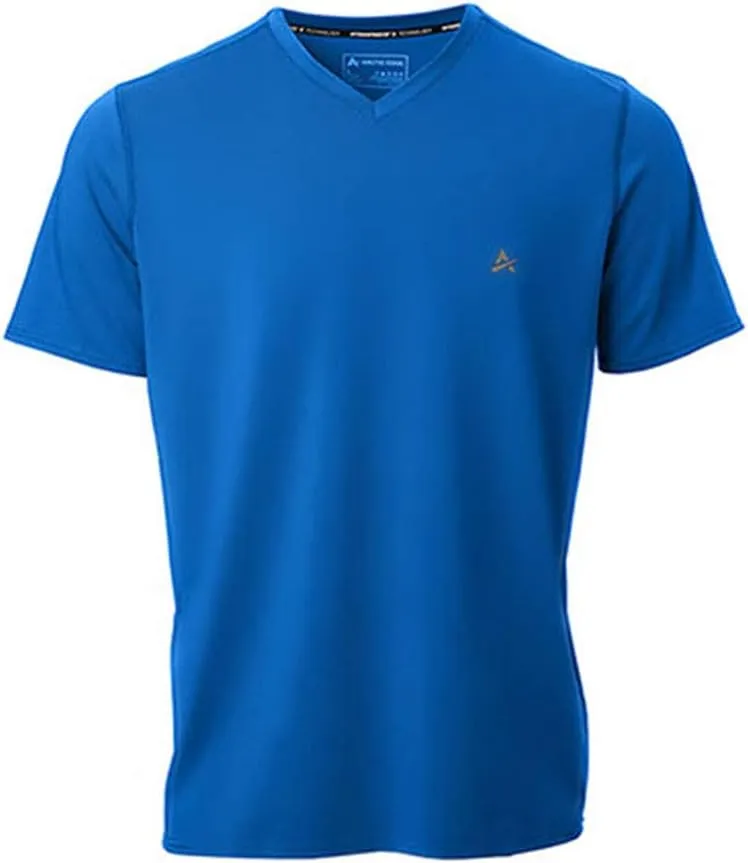 Arctic Cool Men’s V-Neck Instant Cooling Moisture Wicking Performance UPF 50  Short Sleeve Workout Shirt
