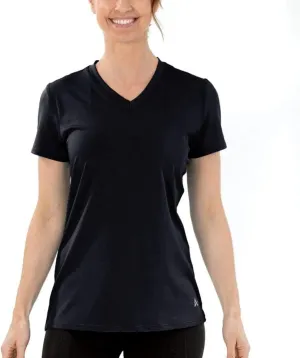 Arctic Cool Women's V-Neck Instant Cooling Moisture Wicking Performance UPF 50  Short Sleeve Workout Shirt