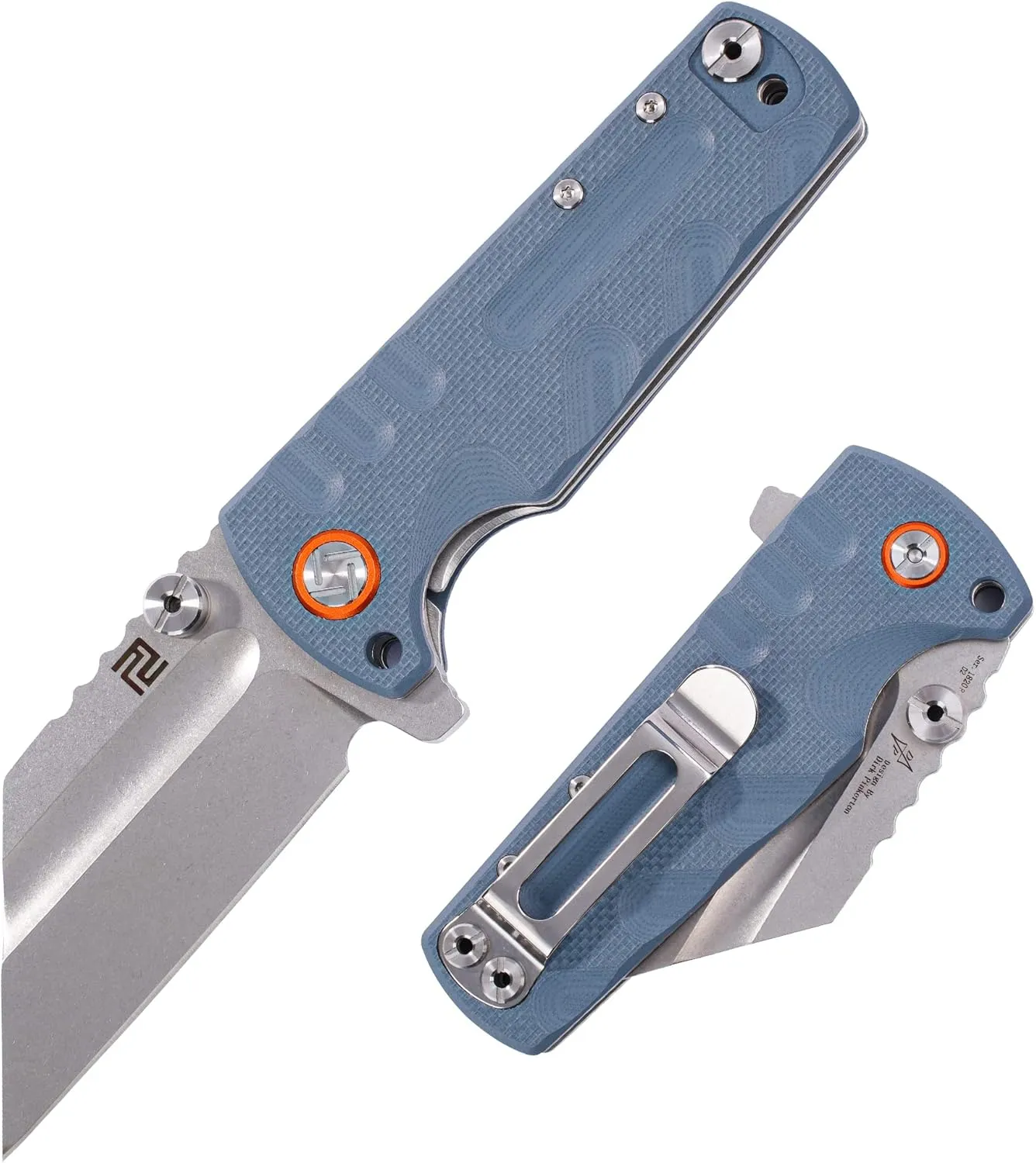 ARTISANCUTLERY Tactical Knife Proponent Folding Knife D2 Steel Blade with G10 Handle Fixed Blade EDC Knife for Hunting,Camping and Outdoor 1820P Blue