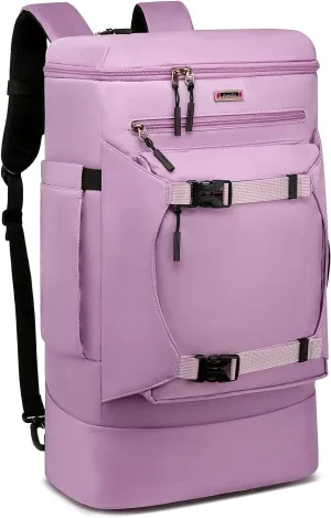 Asenlin Travel Backpack for Women Men，40L Extra Large Hiking Backpack，18 Inch Carry on Backpack Water Resistant for Casual Daypack Gym Backpack-Purple