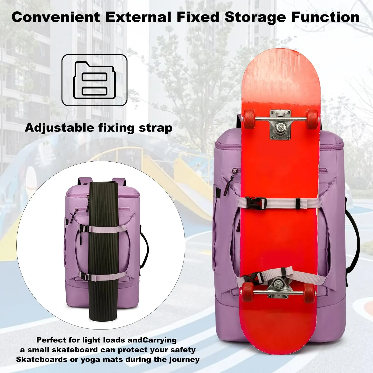 Asenlin Travel Backpack for Women Men，40L Extra Large Hiking Backpack，18 Inch Carry on Backpack Water Resistant for Casual Daypack Gym Backpack-Purple