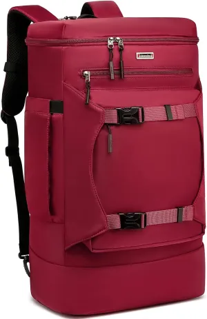 Asenlin Travel Backpack for Women Men，40L Extra Large Hiking Backpack，18 Inch Carry on Backpack Water Resistant for Casual Daypack Gym Backpack-Red