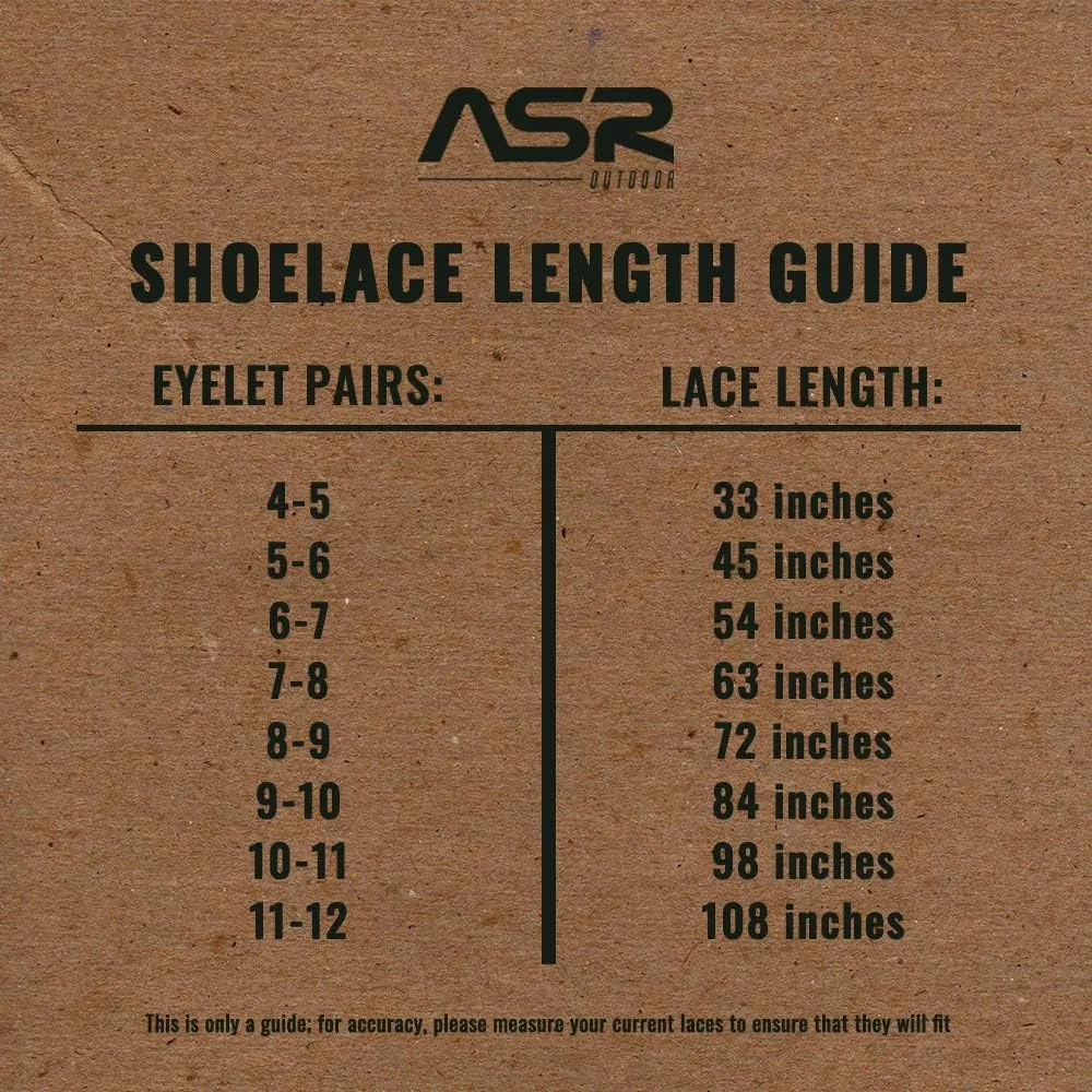 ASR Outdoor 550 Paracord Hiking Boot Laces Replacement Shoelaces, 1 Pair
