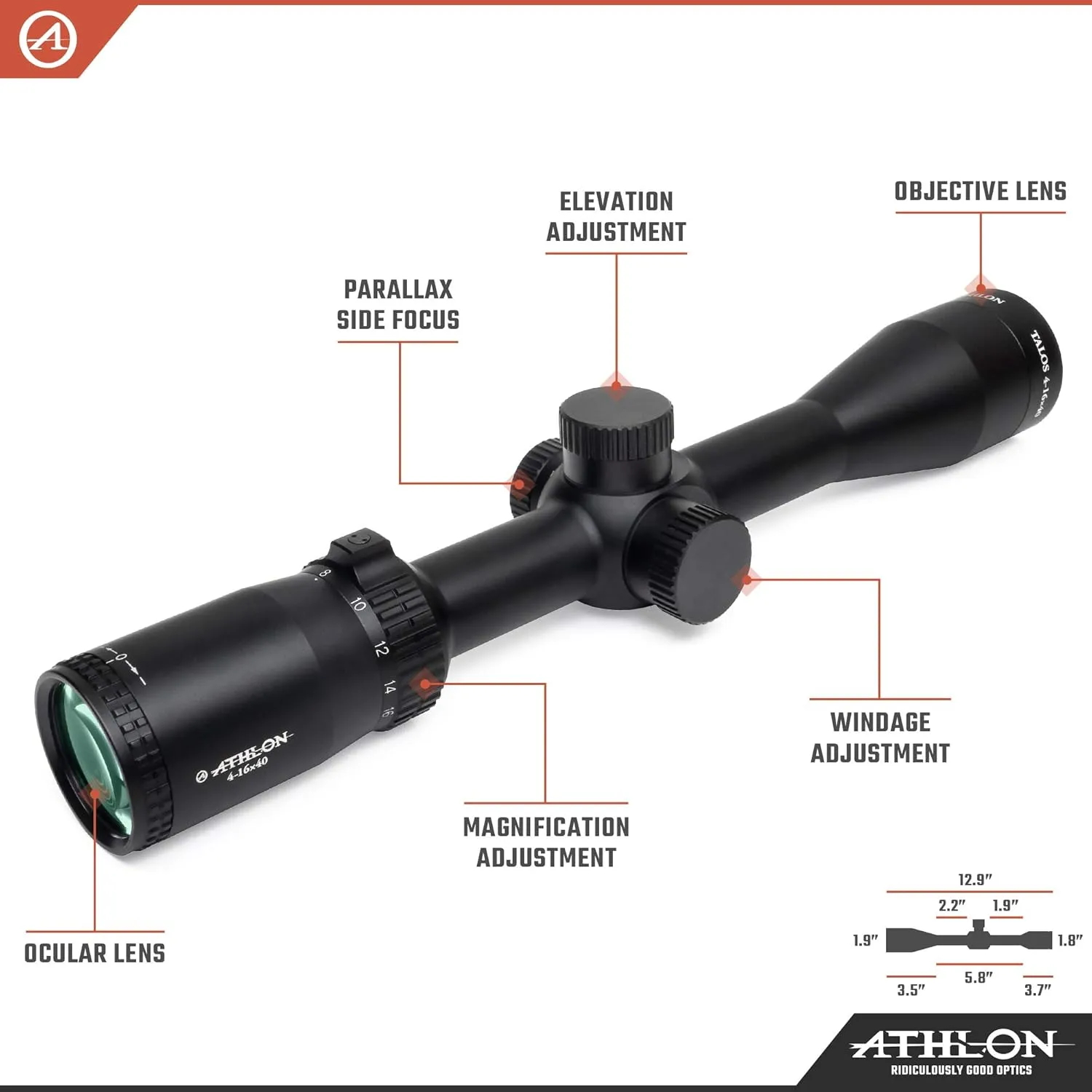 Athlon Optics Talos 4-16x40 Second Focal Plane Riflescopes