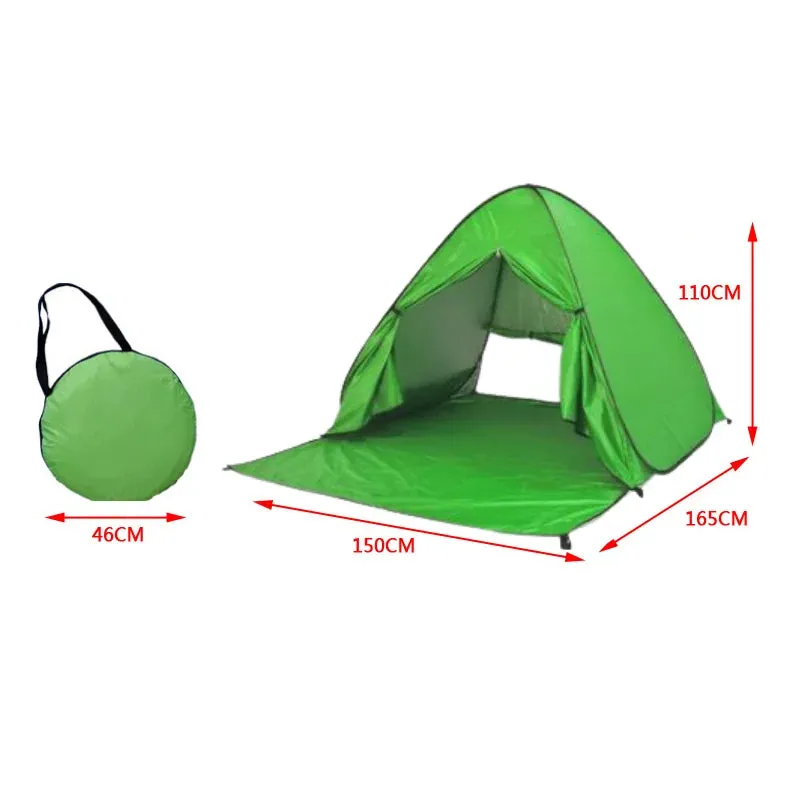 Automatic Instant Pop Up Tent Potable Beach Tent Outdoor Waterproof UV Protection Camping Fishing Tent（With door curtain）